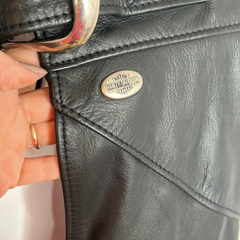 Harley-Davidson Black Leather Chaps Sz XXL - Picture 4 of 12